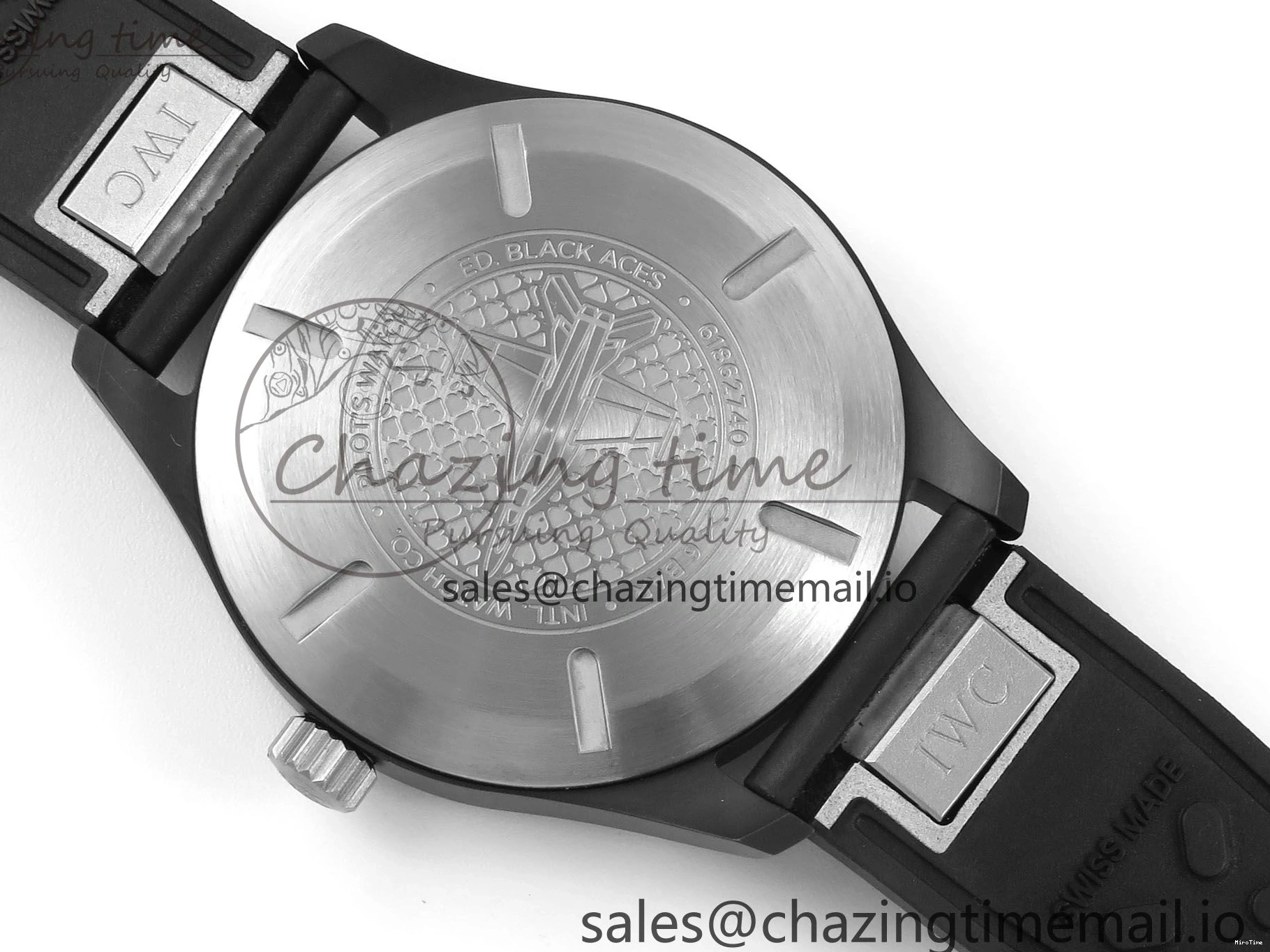 MIROTIME 0117 TravelReady Pilot IW326905 Black Aces M+F 1:1 Best Edition White Dial on Black Rubber Strap MY 7000